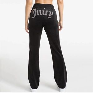 JUICY COUTURE LICORICE| OG BIG BLING VELOUR BOTTOM PANT SMALL